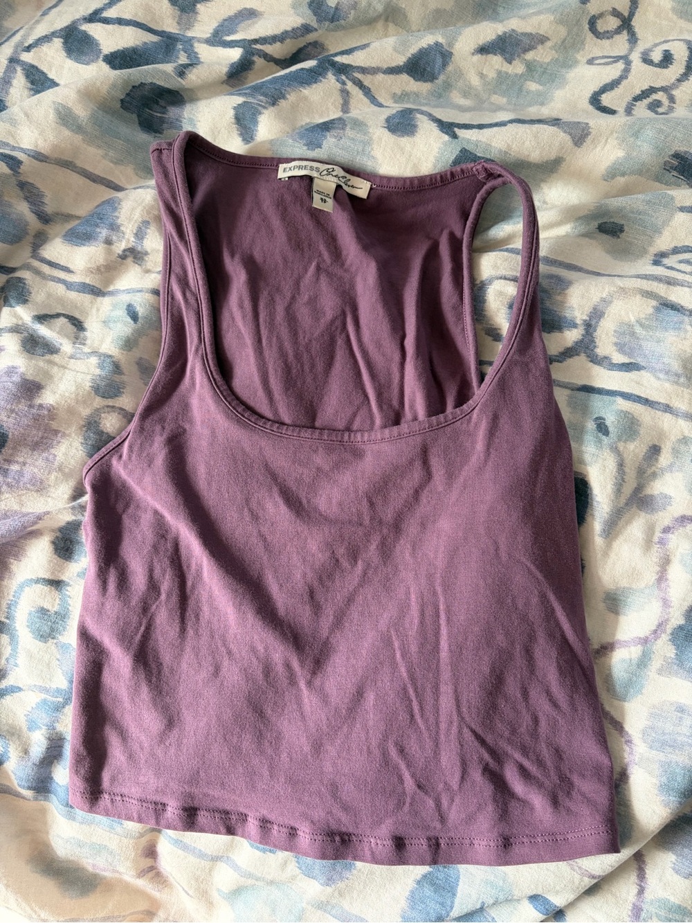 Express one eleven purple crop top tank